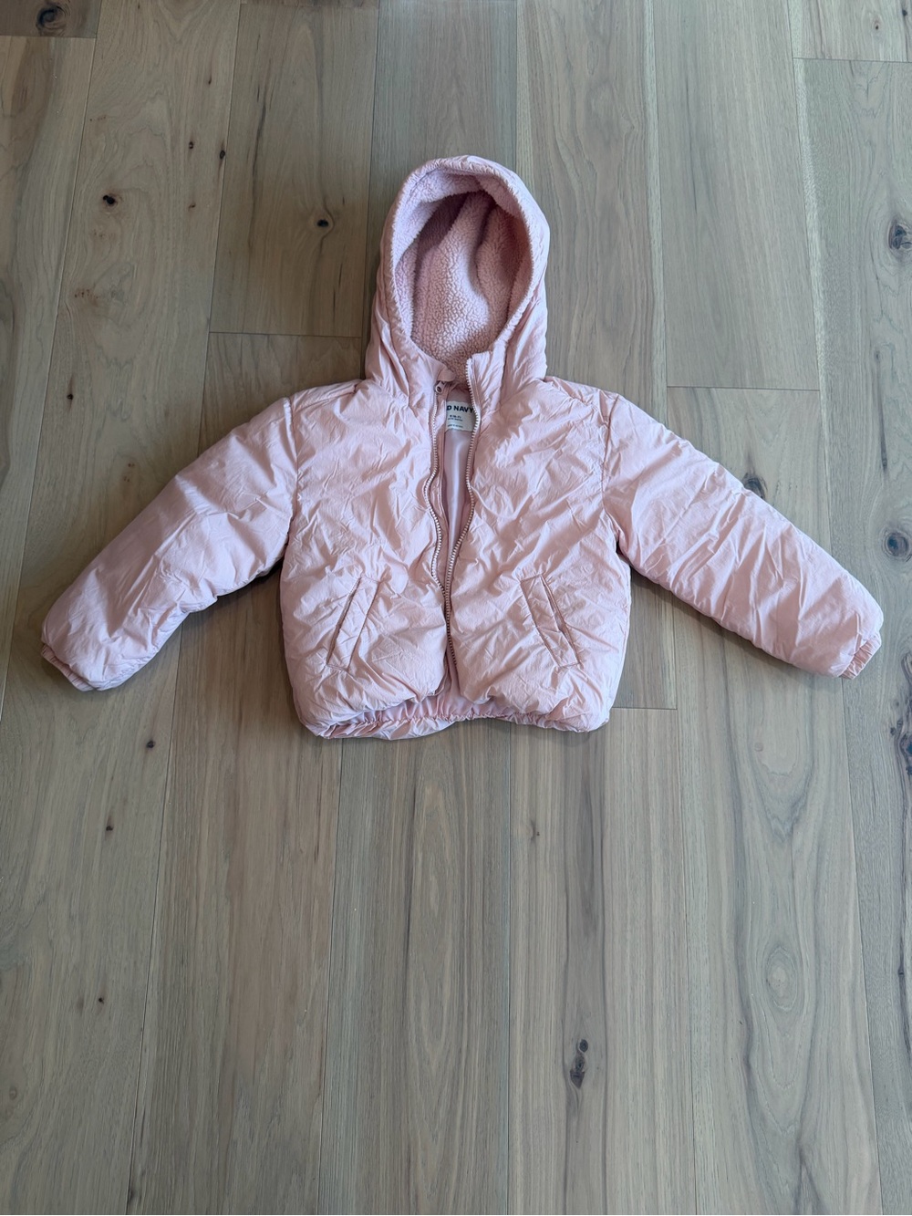 Old Navy Light Pink Hooded Puffer Jacket for Girls